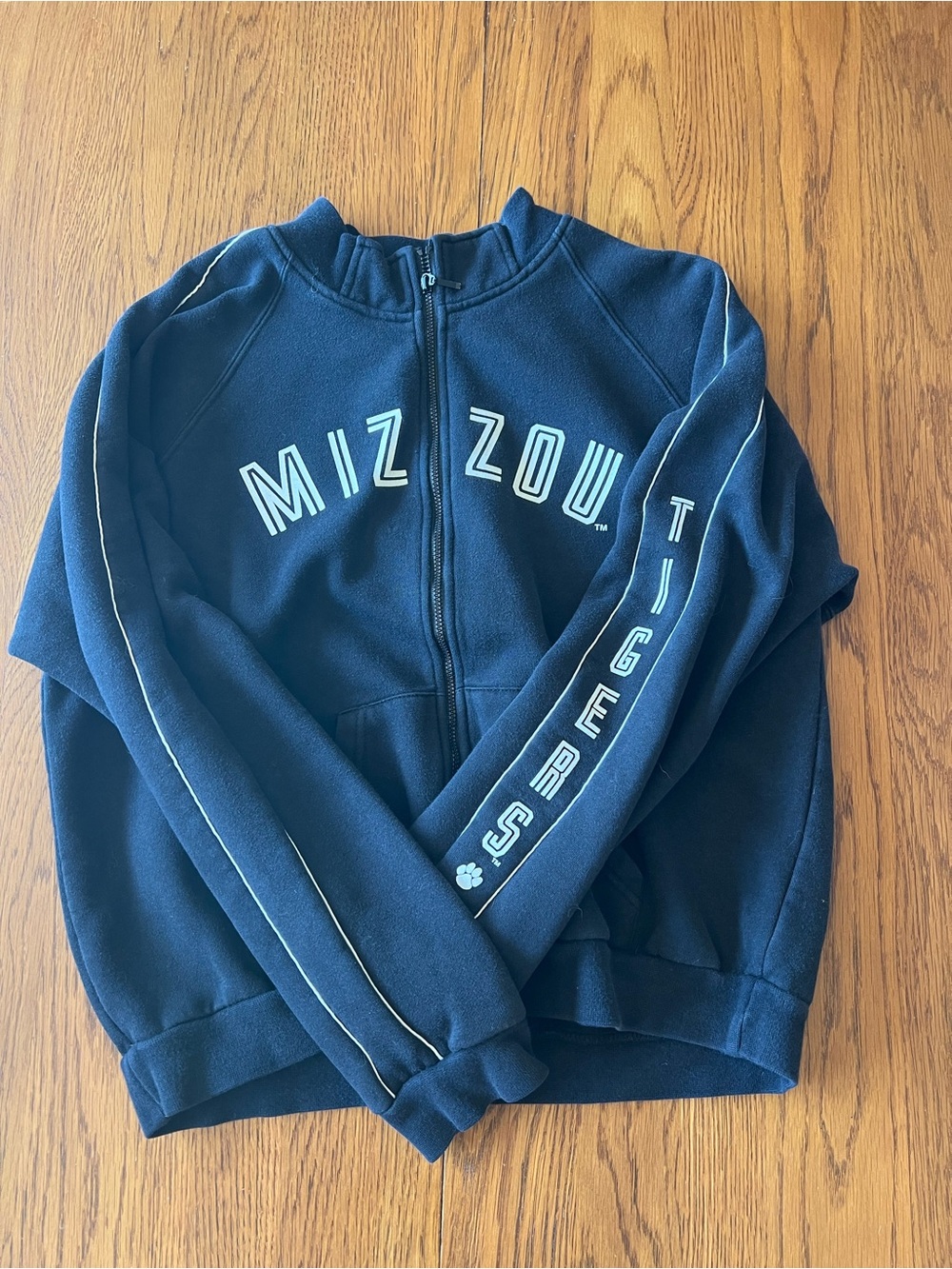 Jansport Navy Blue Zip-Up Jacket with Light Blue Trim